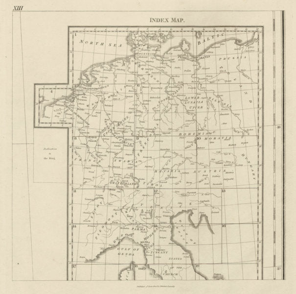 Central Europe rivers & regions. Germany Switzerland Austria. CHAUCHARD 1800 map
